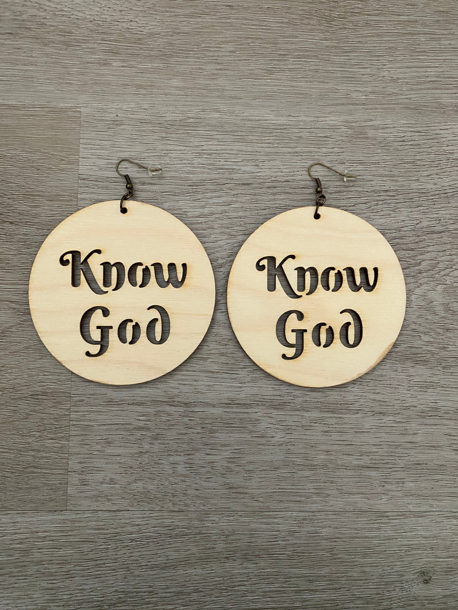 Know God |  Affirm Wear - Wood Earrings